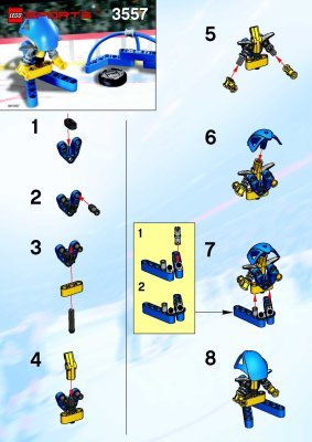 Bauanleitungen LEGO - 3557 - Blue Player & Goal: Page 1