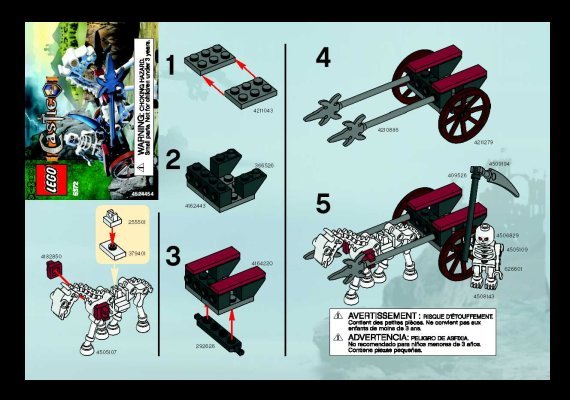 Bauanleitungen LEGO - 5372 - Skeleton Chariot: Page 1