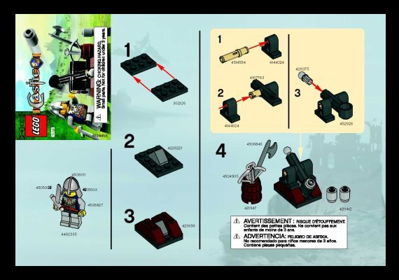 Bauanleitungen LEGO - 5373 - Knight & Catapult: Page 1