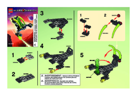 Bauanleitungen LEGO - 5617 - Alien Jet: Page 1