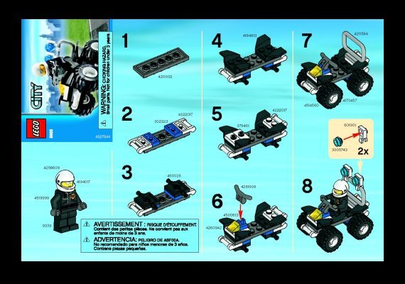 Bauanleitungen LEGO - 5625 - Police 4x4: Page 1