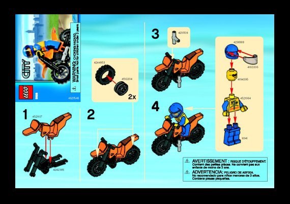 Bauanleitungen LEGO - 5626 - Coastguard Bike: Page 1