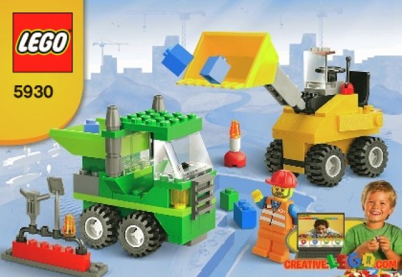 Bauanleitungen LEGO - 5930 - LEGO® Road Construction Building Set: Page 1