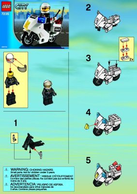 Bauanleitungen LEGO - 7235 - Police Motorcycle: Page 1