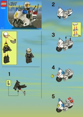 Bauanleitungen LEGO - 7235 - Police Motorcycle: Page 1