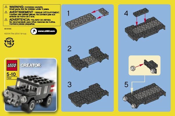 Bauanleitungen LEGO - 7602 - Black SUV: Page 1