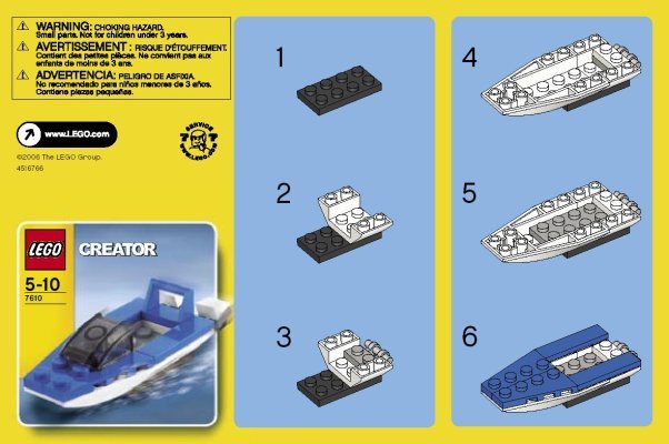 Bauanleitungen LEGO - 7610 - Speedboat: Page 1