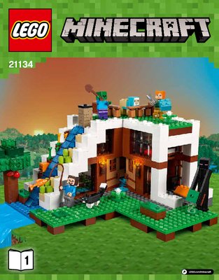 Bauanleitungen LEGO - Minecraft - 21134 - Unterschlupf im Wasserfall: Page 1