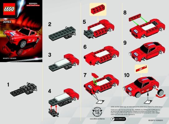 Bauanleitungen LEGO - 30193 - 250 GT Berlinetta: Page 1