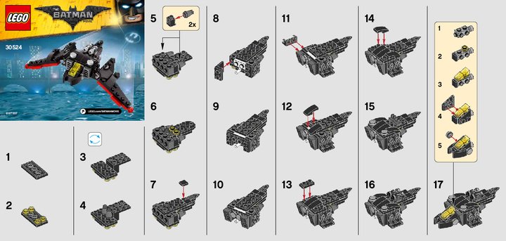 Bauanleitungen LEGO - 30524 - The Mini Batwing: Page 1