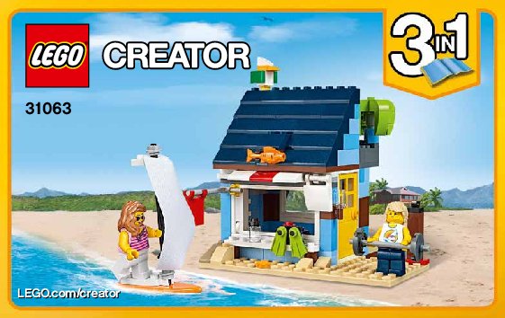 Bauanleitungen LEGO - Creator - 31063 - Strandurlaub: Page 1