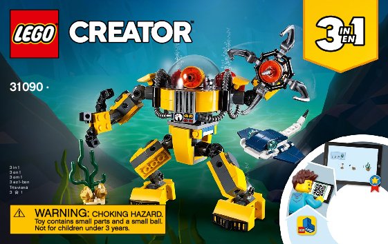 Bauanleitungen LEGO - 31090 - Underwater Robot: Page 1