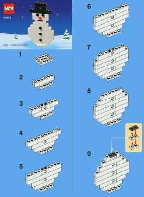 Bauanleitungen LEGO - 40003 - LEGO Snowman: Page 1