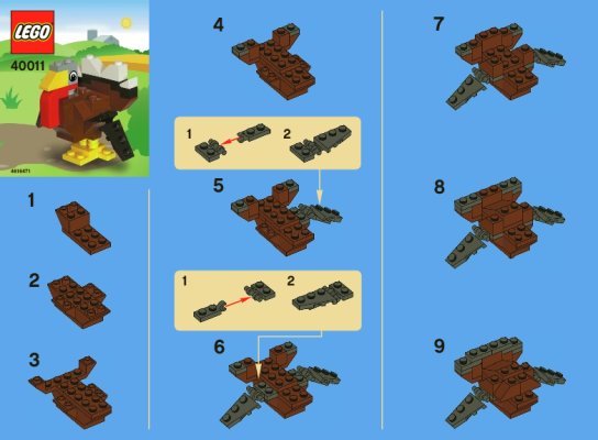 Bauanleitungen LEGO - 40011 - LEGO Thanksgiving Turkey: Page 1