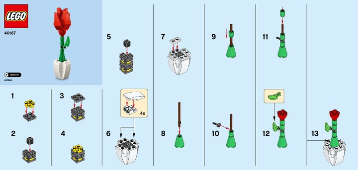 Bauanleitungen LEGO - 40187 - LEGO® Flower Display: Page 1