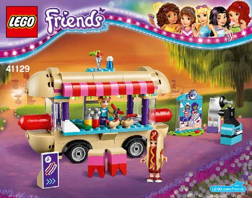 Bauanleitungen LEGO - Friends - 41129 - Hot-Dog-Stand im Freizeitpark: Page 1