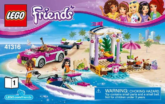 Bauanleitungen LEGO - Friends - 41316 - Andreas Rennboot-Transporter: Page 1