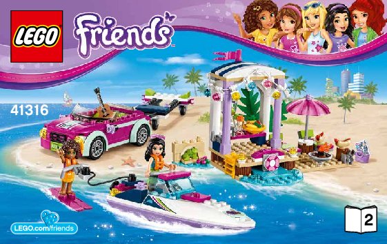 Bauanleitungen LEGO - Friends - 41316 - Andreas Rennboot-Transporter: Page 1