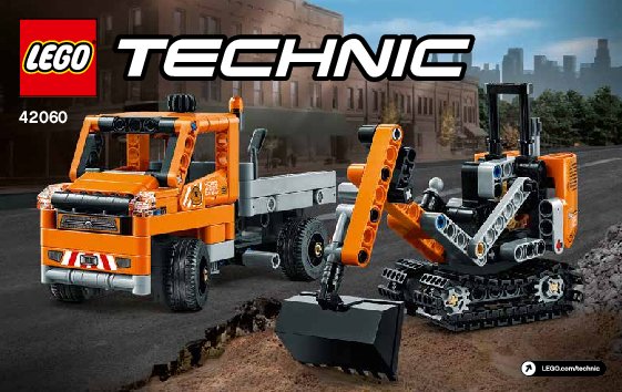 Bauanleitungen LEGO - Technic - 42060 - Straßenbau-Fahrzeuge: Page 1