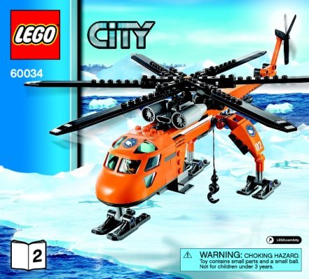 Bauanleitungen LEGO - City - 60034 - Arktis-Helikopter mit Hundeschlitten: Page 1