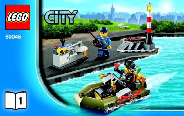 Bauanleitungen LEGO - City - 60045 - Polizei-Boot-Transporter