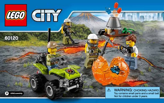 Bauanleitungen LEGO - City - 60120 - Vulkan Starter-Set: Page 1