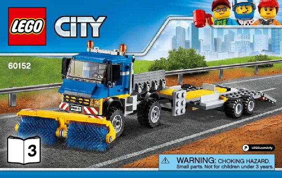 Bauanleitungen LEGO - City - 60152 - Straßenreiniger und Bagger: Page 1