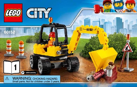 Bauanleitungen LEGO - City - 60152 - Straßenreiniger und Bagger: Page 1