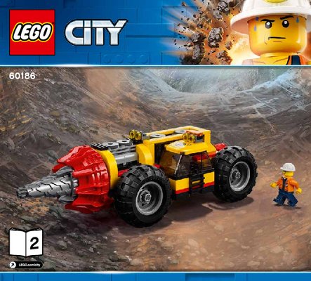 Bauanleitungen LEGO - 60186 - Mining Heavy Driller: Page 1