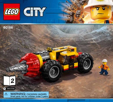 Bauanleitungen LEGO - 60186 - Mining Heavy Driller: Page 1