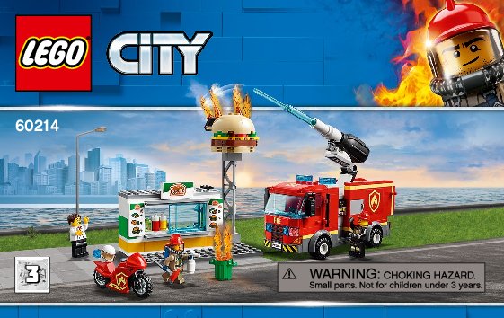 Bauanleitungen LEGO - 60214 - Burger Bar Fire Rescue: Page 1