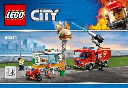 Bauanleitungen LEGO - 60214 - Burger Bar Fire Rescue: Page 1