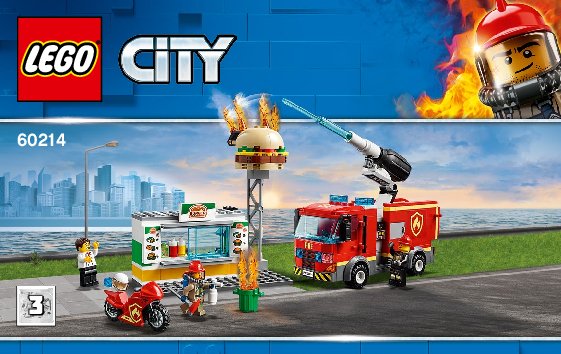 Bauanleitungen LEGO - 60214 - Burger Bar Fire Rescue: Page 1