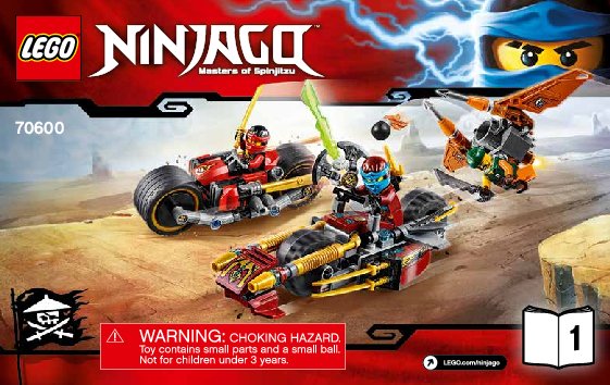 Bauanleitungen LEGO - NINJAGO - 70600 - Ninja-Bike Jagd: Page 1