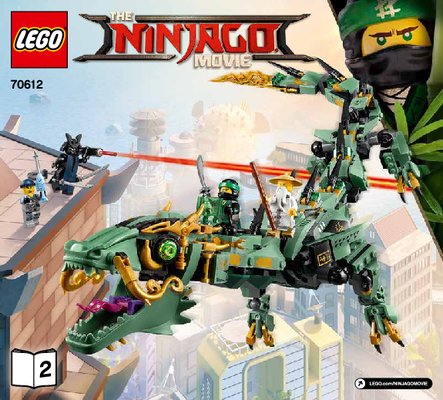 Bauanleitungen LEGO - THE LEGO NINJAGO MOVIE - 70612 - Mech-Drache des Grünen Ninja: Page 1