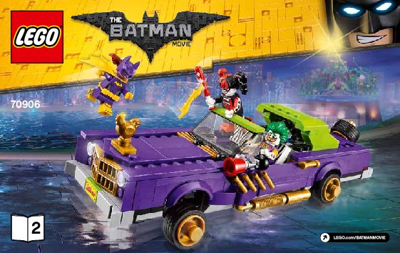 Bauanleitungen LEGO - THE LEGO BATMAN MOVIE - 70906 - Jokers berüchtigter Lowrider: Page 1