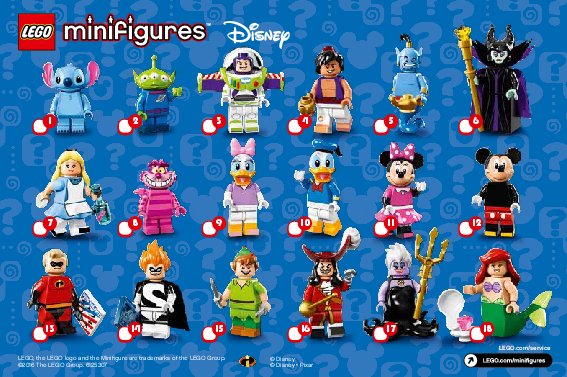 Bauanleitungen LEGO - Minifiguren - 71012 - Die Disney Serie: Page 1