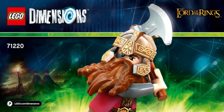 Bauanleitungen LEGO - DIMENSIONS - 71220 - Gimli™: Page 1