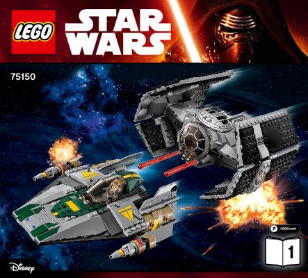 Bauanleitungen LEGO - Star Wars - 75150 - Vader's TIE Advanced vs. A-Wing Starfighter: Page 1