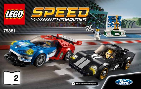 Bauanleitungen LEGO - Speed Champions - 75881 - 2016 Ford GT & 1966 Ford GT40: Page 1