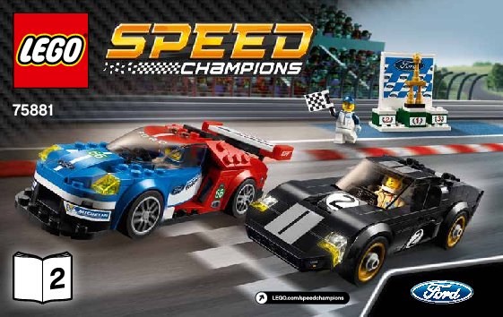 Bauanleitungen LEGO - Speed Champions - 75881 - 2016 Ford GT & 1966 Ford GT40: Page 1