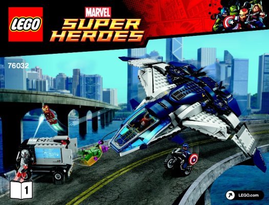 Bauanleitungen LEGO - Marvel Super Heroes - 76032 - The Avengers Quinjet Verfolgungsjagd: Page 1