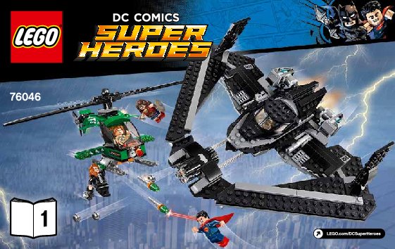 Bauanleitungen LEGO - DC Comics Super Heroes - 76046 - Helden der Gerechtigkeit: Duell in der Luft: Page 1