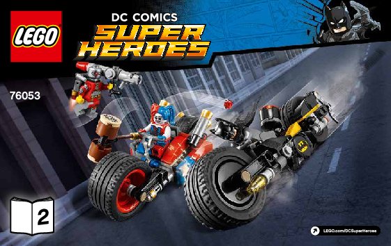 Bauanleitungen LEGO - DC Comics Super Heroes - 76053 - Batman™: Batcycle-Verfolgungsjagd in Gotham City: Page 1