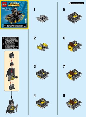 Bauanleitungen LEGO - DC Comics Super Heroes - 76061 - Mighty Micros: Batman™ vs. Catwoman™: Page 1