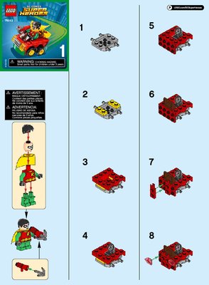 Bauanleitungen LEGO - DC Comics Super Heroes - 76062 - Mighty Micros: Robin™ vs. Bane™: Page 1