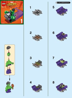 Bauanleitungen LEGO - Marvel Super Heroes - 76066 - Mighty Micros: Hulk vs. Ultron: Page 1