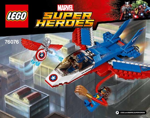 Bauanleitungen LEGO - Marvel Super Heroes - 76076 - Captain America: Düsenjet: Page 1