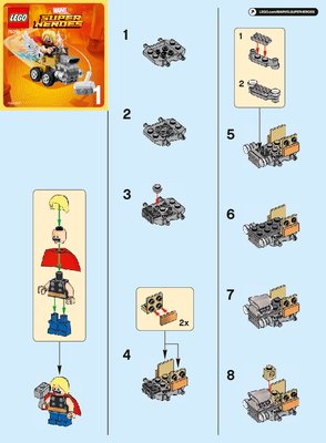 Bauanleitungen LEGO - 76091 - Mighty Micros: Thor vs. Loki: Page 1